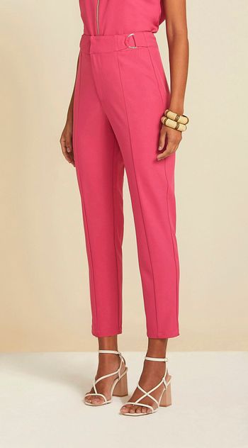 Calca Maria.Valentina Skinny Alfaiataria Cós Intermediário Com Metal Pink 38 / Pink