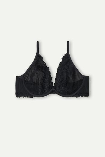 Sutiã Balconet Pretty Flowers - Preto 42B / Preto