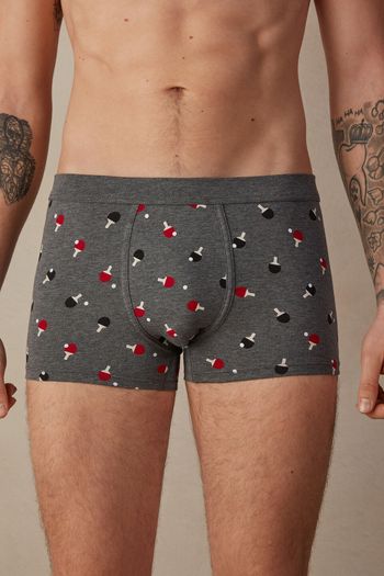 Cueca Boxer Pingue-Pongue Em Algodão Supima Elástico - Cinza P / Cinza