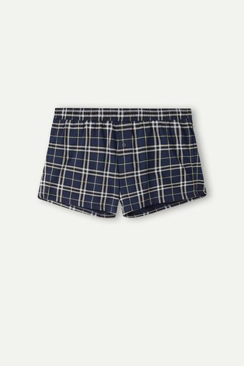 Cueca Samba Canção Xadrez - Azul P / Azul