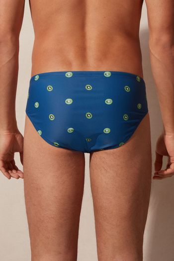 Sunga Slip Com Estampa De Kiwis - Azul P / Azul