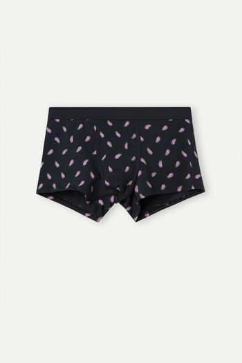 Cueca Boxer Beringelas Em Algodão Supima Elástico - Azul GG / Azul