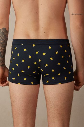 Cueca Boxer Lâmpada Em Algodão Supima Elástico - Azul M / Azul