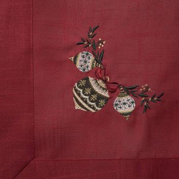 TOALHA DE MESA NATAL ORNAMENT 6 LUGARES SAZ HOME STYLE 160 x 270 cm / VERMELHO