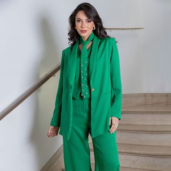Calça Pantalona Alfaiataria Verde G / Verde