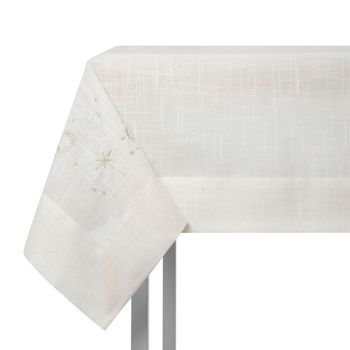 TOALHA DE MESA NATAL BLING 6 LUGARES SAZ HOME STYLE 160 x 270 cm / BRANCO