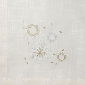 TOALHA DE MESA NATAL BLING 6 LUGARES SAZ HOME STYLE 160 x 270 cm / BRANCO