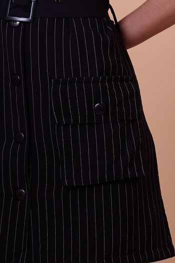 Vestido Colarinho Curto Com Cinto Smk Preto PP / Preto