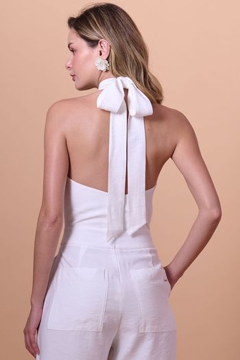 Macacão Longo Feminino Gola Alta Smk Off White PP / Off White