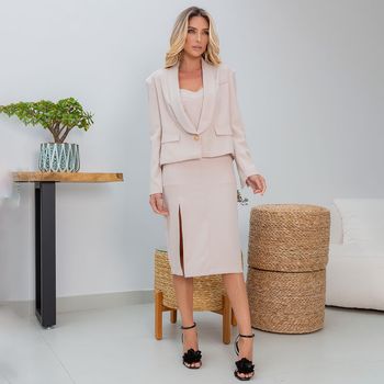 Saia Alfaiataria Midi Nude GG / Nude