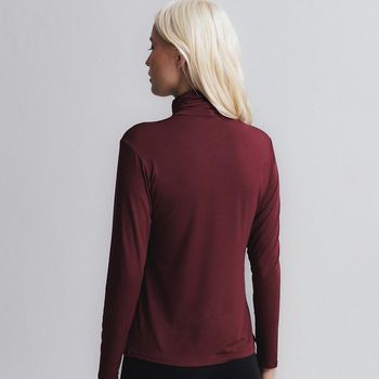 Blusa Feminina Insider Tech T-shirt High Neck Manga Longa P / Carmenere