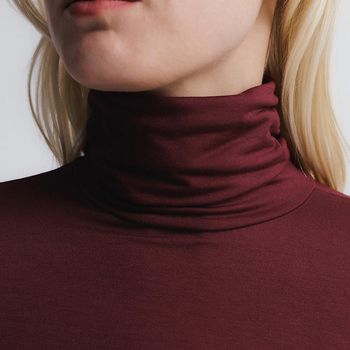 Blusa Feminina Insider Tech T-shirt High Neck Manga Longa P / Carmenere