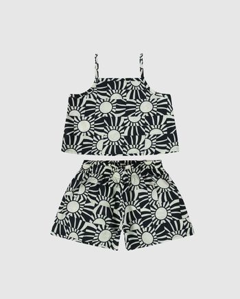 Conjunto Infantil Menina Com Kimono Em Viscose Malwee Kids 10 / Preto