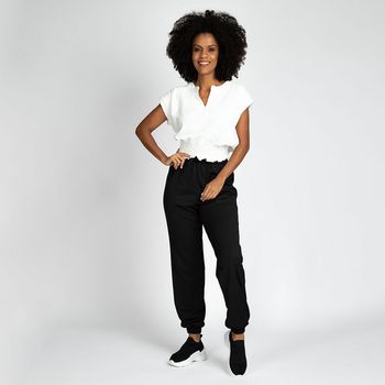 Calça Jogger com Bolso - Preta M / Preta