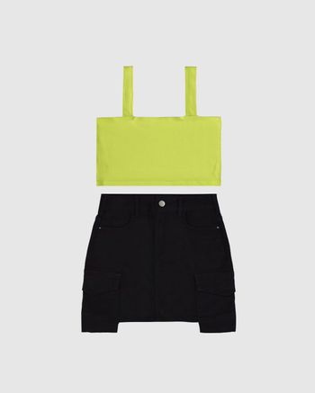 Conjunto Menina Regata Cropped E Saia Malwee Kids 12 / Verde