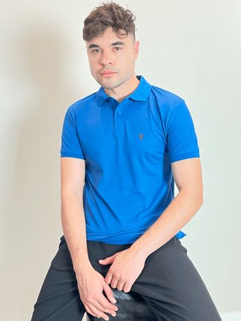 Polo Piquet Masculina Com Botão Polo Wear Royal P / Royal