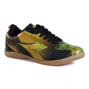 Chuteira Unissex Diadora Agilitá Futsal Preto e Dourado 42 / Preto