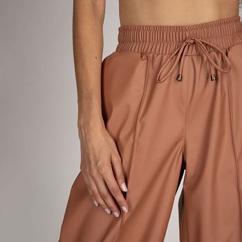 Calça Pantalona Cós Alto Cintura Elástico  Kaki G / Kaki