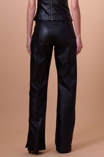 Calça Feminina Reta Neo Couro Pu Smk Preto PP / Preto