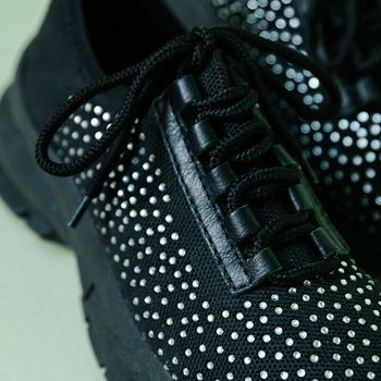 Tênis Jogging Meia Brilho Preto 35 / Preto