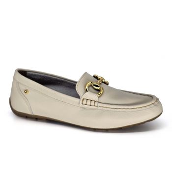 Mocassim Lady Couro Off White - LAD1053 34