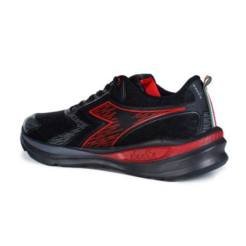 Tênis Corrida Masculino Diadora Cappella Preto e Vermelho 39 / Preto