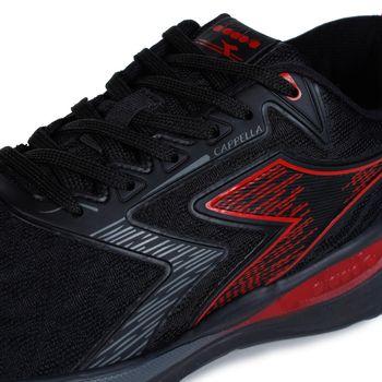Tênis Corrida Masculino Diadora Cappella Preto e Vermelho 39 / Preto