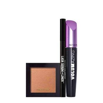 Kit Revlon Colorstay MakeUp Sérum Delineador Máscara Blush (3 produtos)