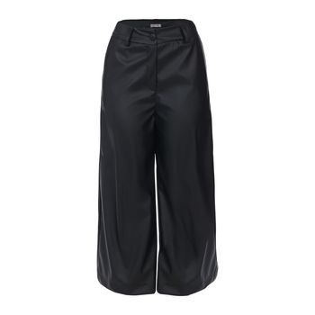 Calça Pantacourt Cintura Alta Preto P / Preto
