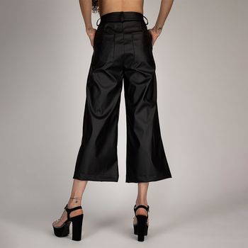 Calça Pantacourt Cintura Alta Preto P / Preto