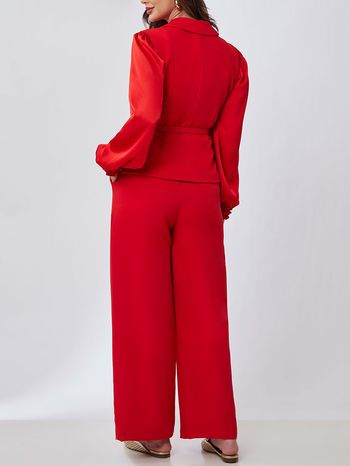 Calça Pantalona Alfaiataria Vermelho M / Vermelho