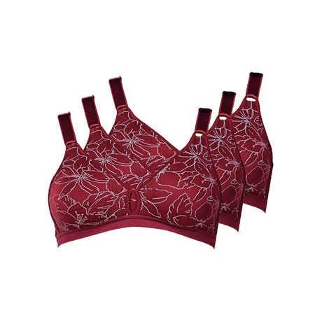 Kit 3 Sutiãs Sustentação Demillus Olimpo Anizete Estampa Orquídeas Vinho