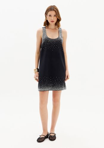 Vestido Curto Com Aplicações de Brilhos PP / A0003