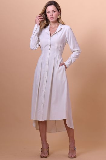 Chemise Manga 3/4 Tricoline Smk Bege Medio PP / Bege Medio