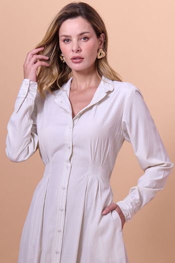 Chemise Manga 3/4 Tricoline Smk Bege Medio PP / Bege Medio