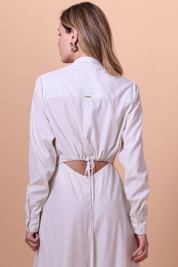 Chemise Manga 3/4 Tricoline Smk Bege Medio PP / Bege Medio