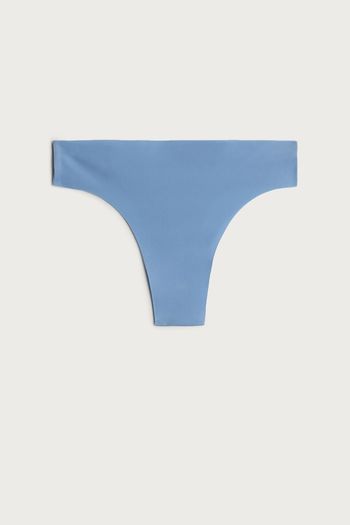 Calcinha Brasileira Sem Costura Em Microfibra Ultraleve - Azul P / Azul