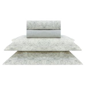 Jogo De Cama Dalva King Percal 180 Fios 100% Algodão Ponto Ajour Bege