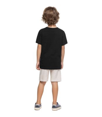 Camiseta Infantil Masculina  Meia Malha Trick Nick Preto 2 / Preto