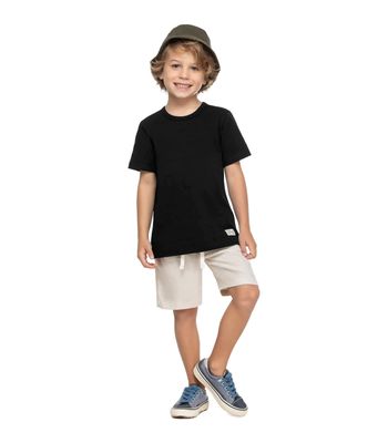 Camiseta Infantil Masculina  Meia Malha Trick Nick Preto 2 / Preto