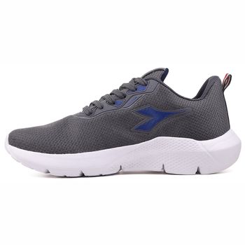 Tênis Corrida Unissex Diadora Colonna Chumbo e Azul 43 / Cinza