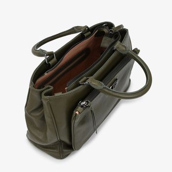 Bolsa Tote Verde Olive Couro Texturizado Único