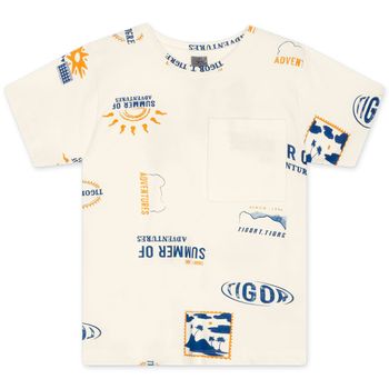 Camiseta Manga Curta Infantil Masculina Tigor T. Tigre 10 / Bege