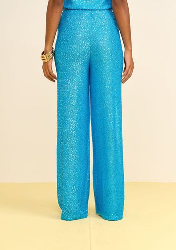 Calça Zinco Reta Alta Azul 34 / Azul