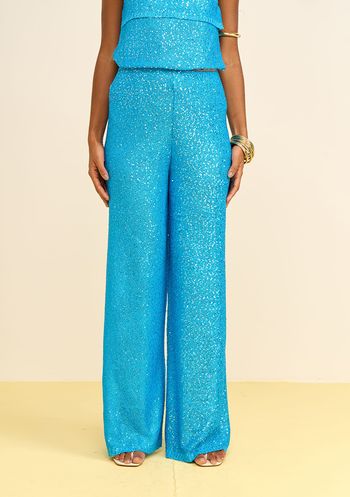 Calça Zinco Reta Alta Azul 34 / Azul