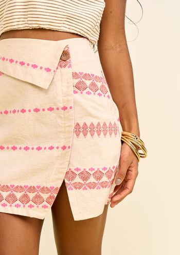 Saia Zinco Reta Alta Curta Off White 34 / Off White