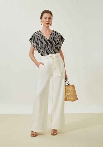 Calça Maria.Valentina Pantalona Alta Off White 36 / Off White