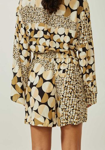 Shorts Maria.Valentina Amplo Alta Bege 36 / Bege
