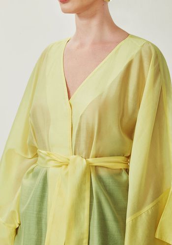 Blusa Maria.Valentina Solta Decote V Manga Longa Padrão Verde PP / Verde