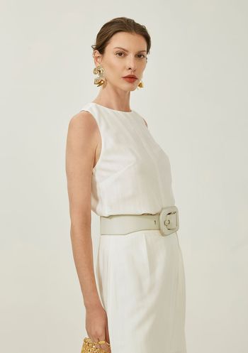 Regata Maria.Valentina Solta Decote Careca Padrão Off White PP / Off White